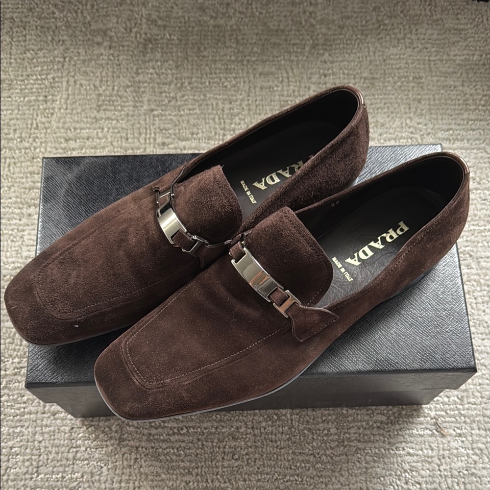 Prada Men's Brown Suede Loafers